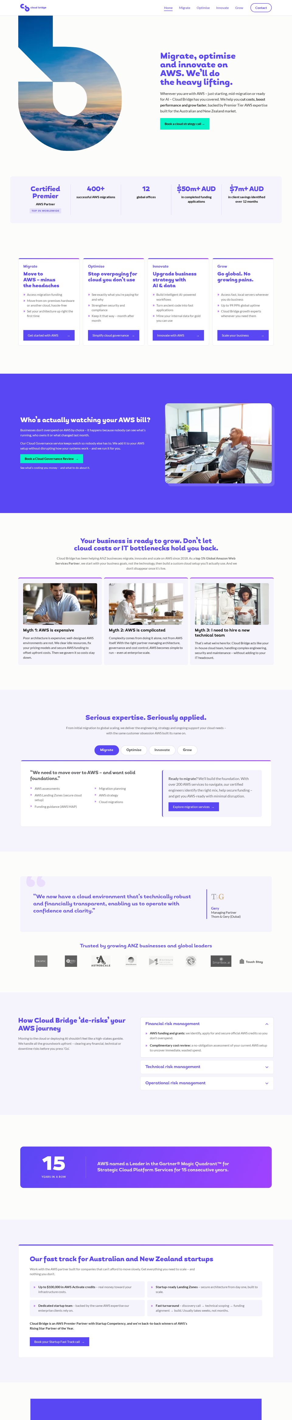 Cloudbridge AU microsite built in HubSpot by GEM Digital