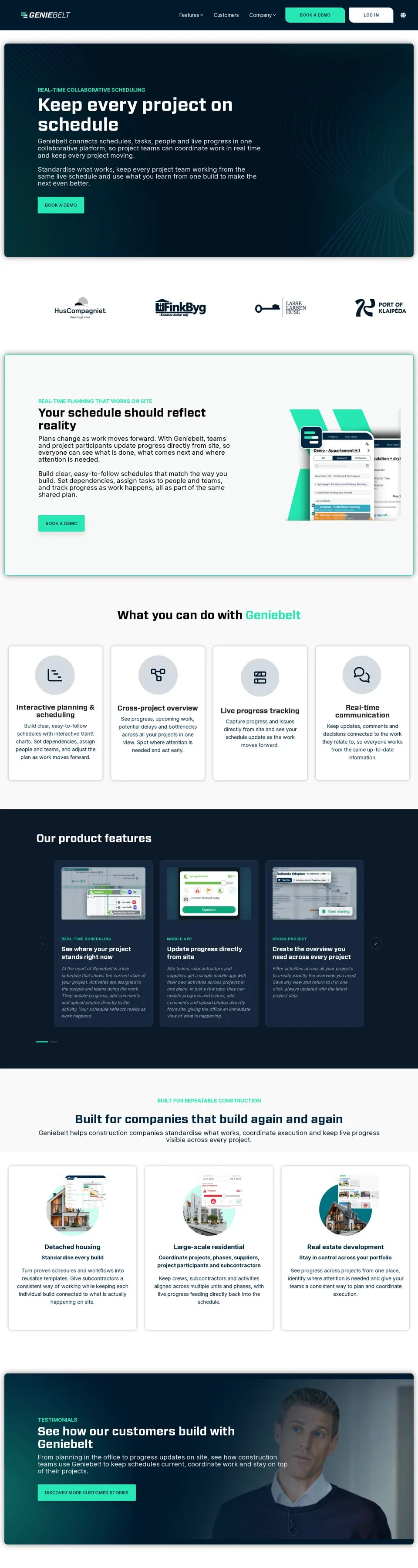 The GenieBelt homepage, rebuilt on HubSpot CMS